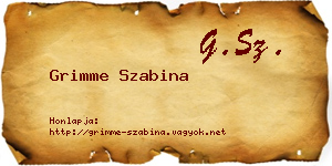 Grimme Szabina névjegykártya